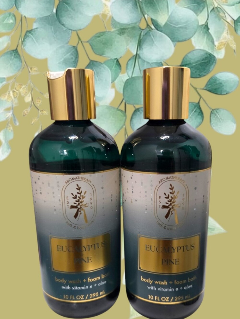 Bath & Body Works Unisex Aromatherapy Eucalyptus Pine Body Wash + Foam Bath Set